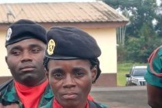 Mouila : présentation du drapeau au contingent 2023 B du génie militaire